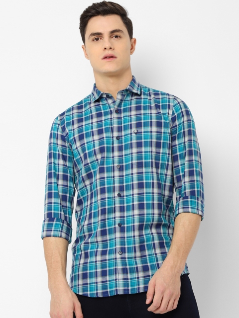 

Allen Solly Men Blue Slim Fit Checked Casual Shirt