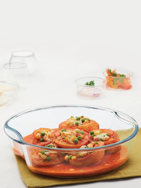 

BOROSIL Transparent Borosilicate Glass Round Shaped Baking Dish Container