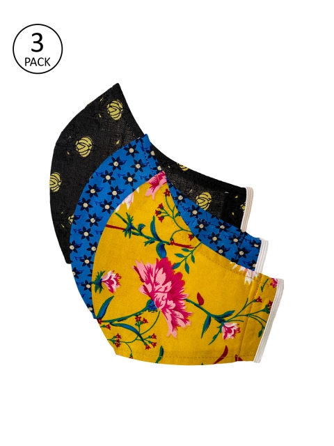 

Sera Unisex Pack Of 3 Printed 3-Ply Cloth Mask, Assorted