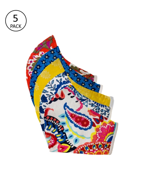 

Sera Unisex Pack Of 5 Multicoloured Reusable 3-Ply Cloth Masks, Multi
