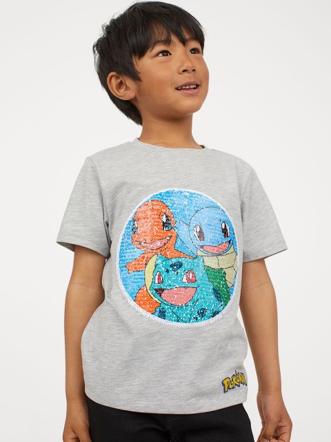 

H&M Boys Grey Embellished Reversible Sequin T-shirt