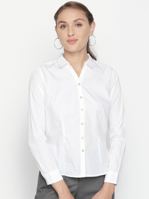 

Annabelle by Pantaloons Women White Regular Fit Solid Formal Shirt