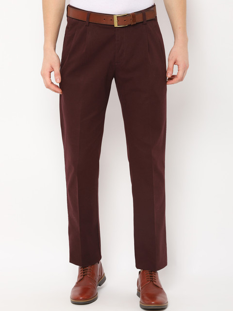 

Allen Solly Men Brown Regular Fit Self Design Regular Trousers