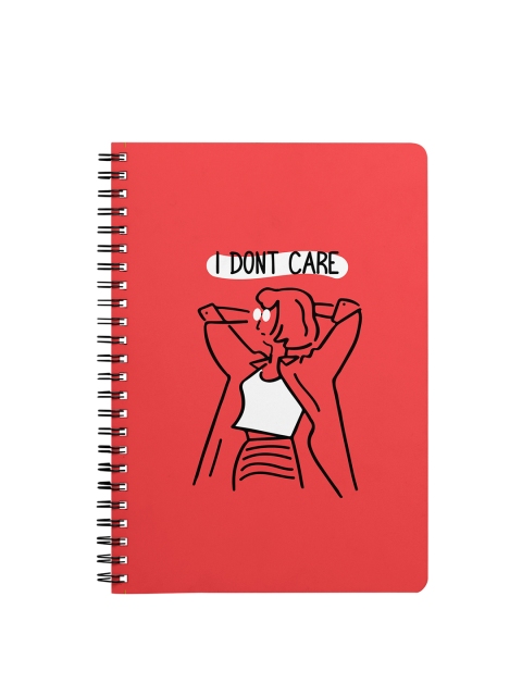 

Dailyobjects Coral Pink & Black I Dont Care A5 Spiral Notebook