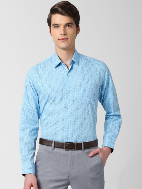 

Peter England Men Blue Regular Fit Printed Formal Shirt