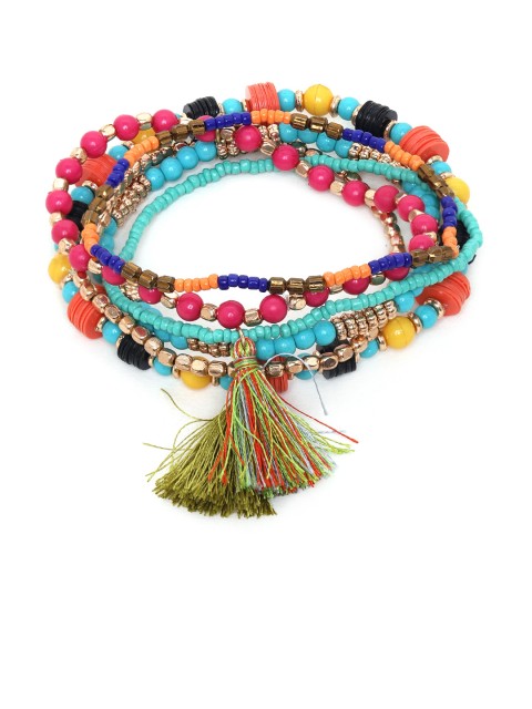 

Chumbak Multicoloured Plastic Elasticated Bracelet, Multi