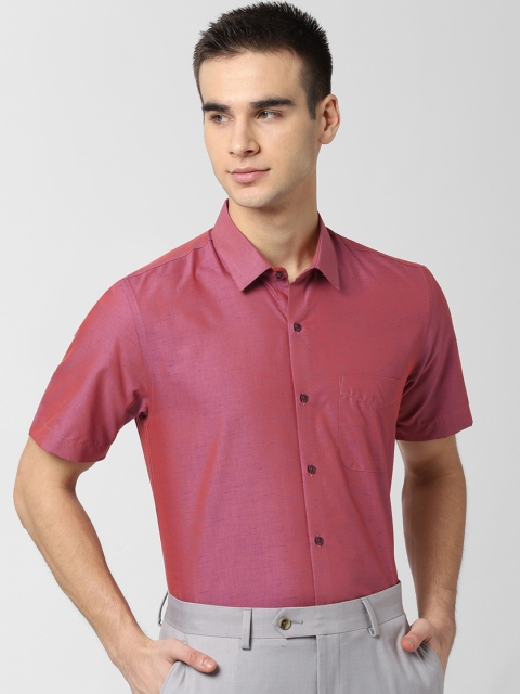 Peter England Men Pink Slim Fit Solid Formal Shirt