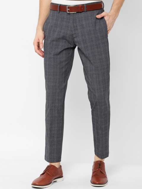 

Allen Solly Men Grey Slim Fit Checked Regular Trousers