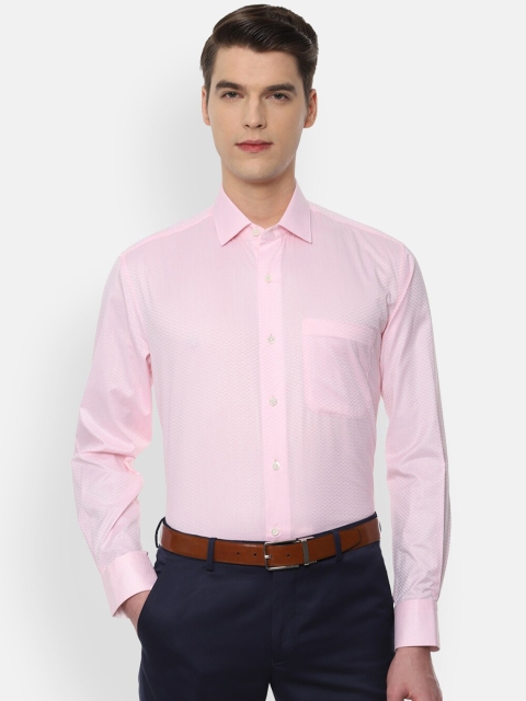 

Luxure by Louis Philippe Men Pink Regular Fit Self Design Formal Shirt
