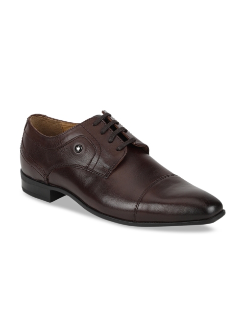 

Louis Philippe Men Coffee Brown Solid Leather Formal Derbys