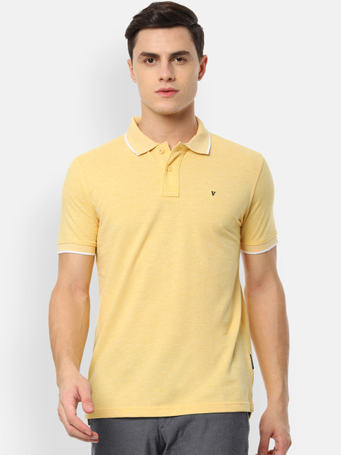 

Van Heusen Sport Men Yellow Solid Polo Collar Pure Cotton T-shirt