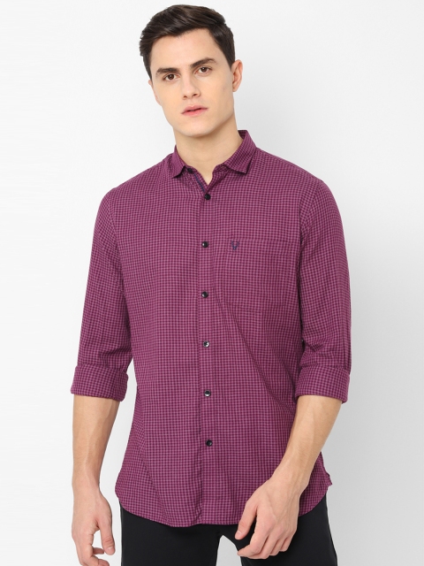 

Allen Solly Men Purple & Maroon Slim Fit Checked Casual Shirt