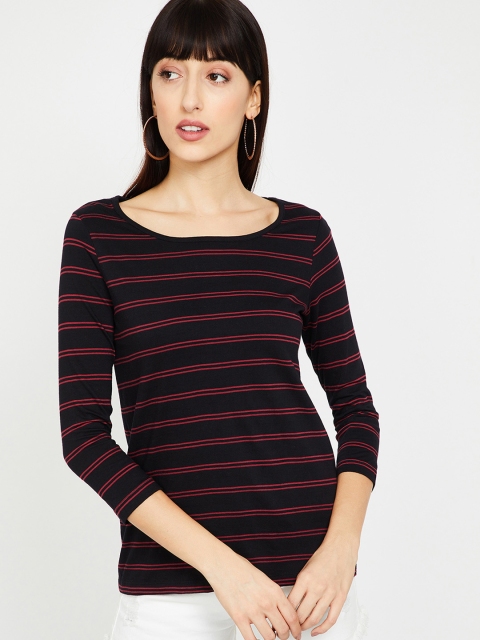 

Fame Forever by Lifestyle Women Black & Red Striped Top