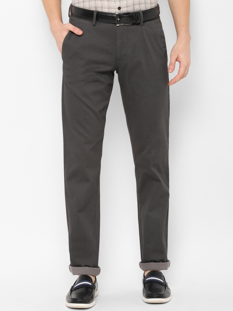 

Allen Solly Men Charcoal Grey Slim Fit Self Design Regular Trousers