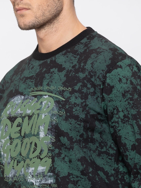 

Globus Men Green & Black Printed Sweatshirt
