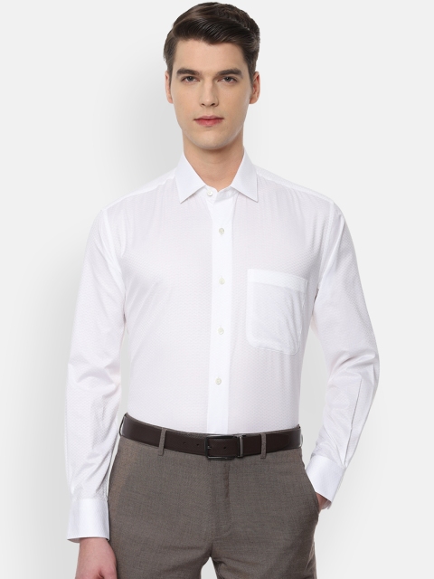 

Luxure by Louis Philippe Men White Regular Fit Self Design Formal Shirt