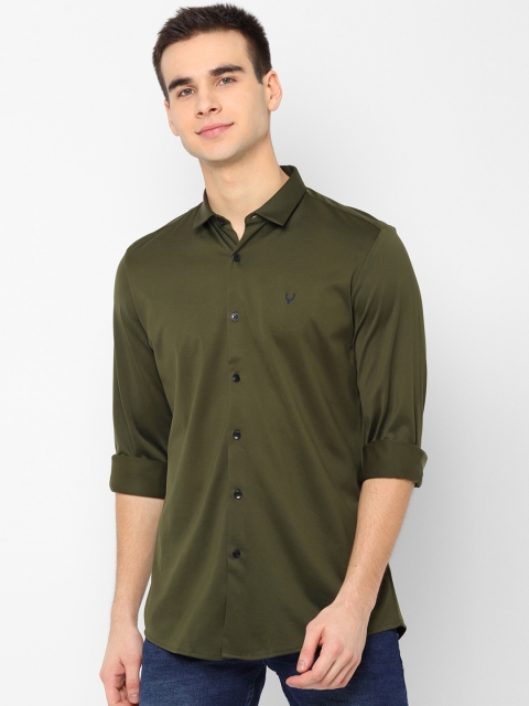 

Allen Solly Men Olive Green Slim Fit Solid Casual Shirt