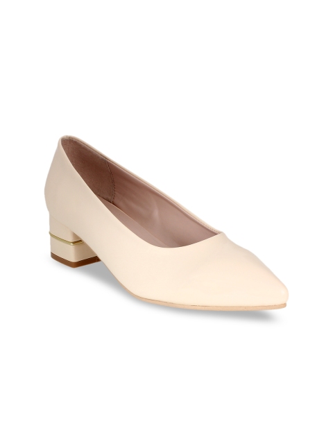 

Sherrif Shoes Women Cream-Coloured Solid Pumps