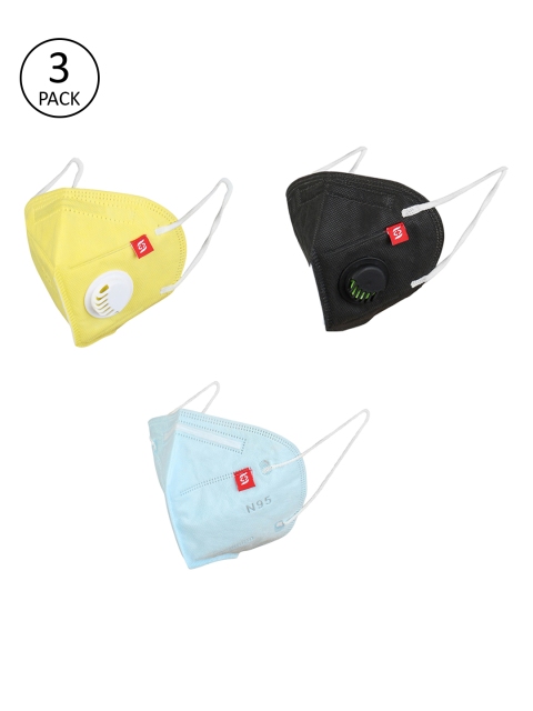 

Swiss Design Unisex 3Pcs 5Ply Protective Outdoor Face Masks, Blue