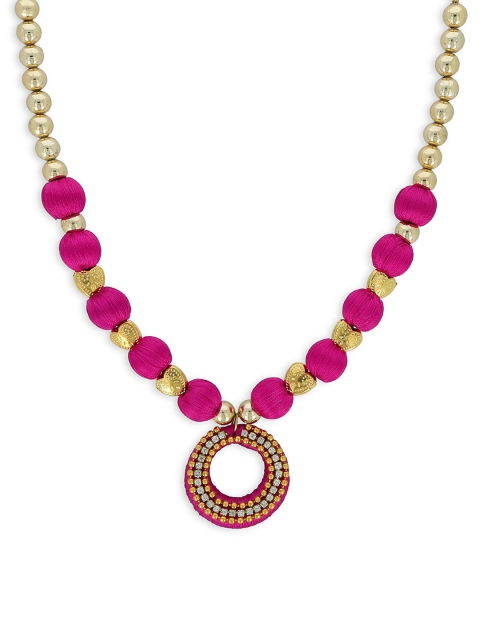 

AKSHARA Girls Pink & Gold-Toned Handcrafted Necklace