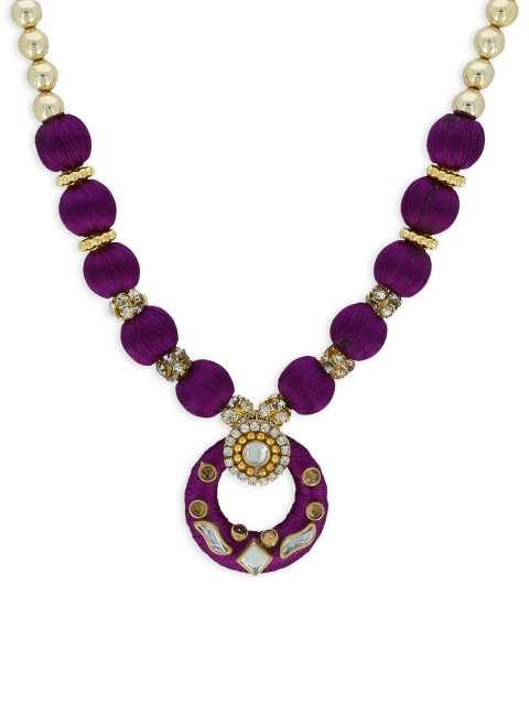 

AKSHARA Girls Purple & Gold-Toned Handcrafted Necklace
