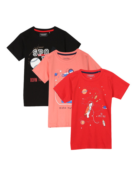 

Cherokee Boys Pack of 3 Assorted Printed Round Neck T-shirt