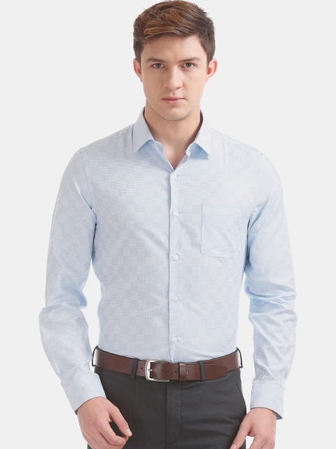 

Excalibur Men Blue Slim Fit Self Design Formal Shirt