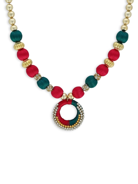 

AKSHARA Girls Red & Green Handcrafted Necklace