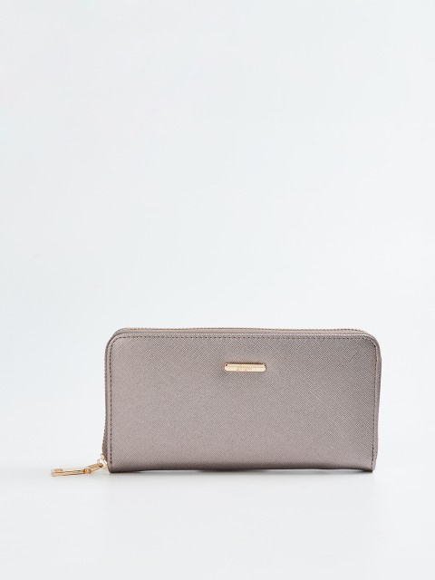 

Ginger by Lifestyle Women Grey Solid Zip Around Wallet