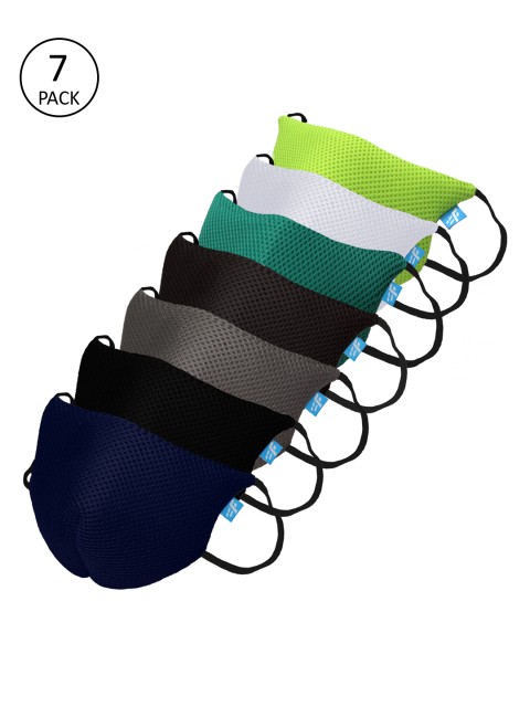 

F Gear Adults Pack Of 7 Reusable 7-Ply Protective Outdoor Masks, Black