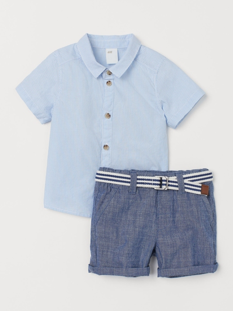 

H&M Infant Boys Blue Cotton Shirt & Shorts
