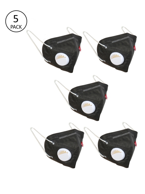 

Swiss Design Unisex 5Pcs 5Ply Protective Outdoor Face Masks, Black