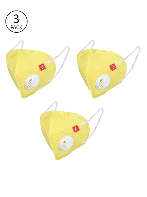 

Swiss Design Unisex 3Pcs 5Ply Protective Outdoor Face Masks, Yellow