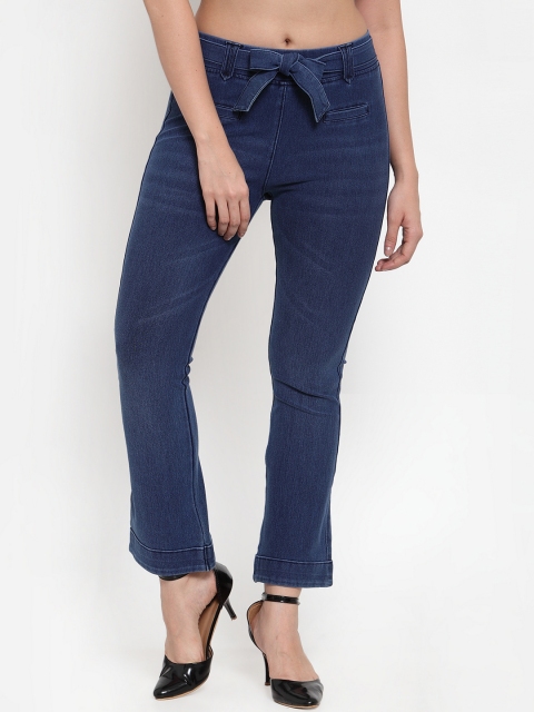 

Westwood Women Blue Relaxed Loose Fit Solid Peg Trousers