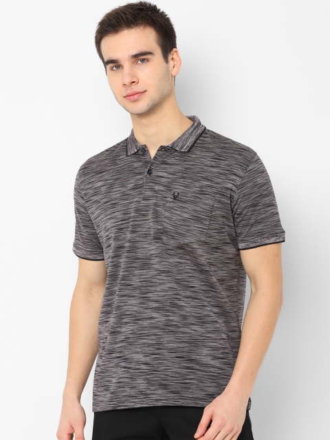 

Allen Solly Men Charcoal Grey Solid Polo Collar T-shirt
