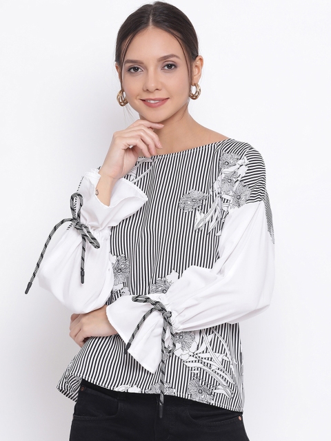

ALL WAYS YOU Women White Striped Top