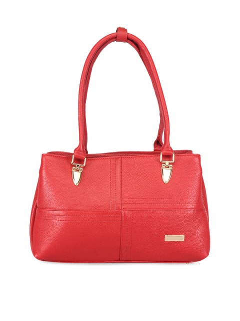 

GENWAYNE Red Solid Leather Shoulder Bag