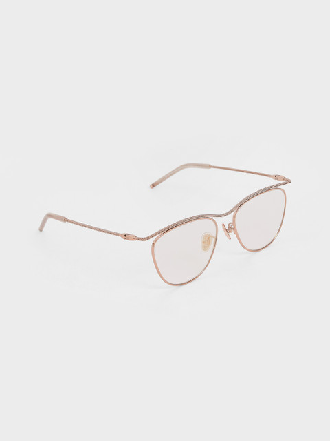 

CHARLES & KEITH Women Browline Sunglasses CK3-41280406, Mauve