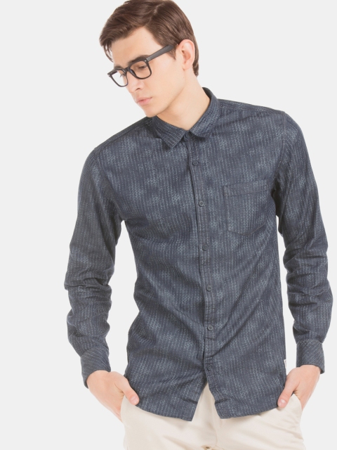 

Cherokee Men Blue & Grey Regular Fit Printed Casual Shirt