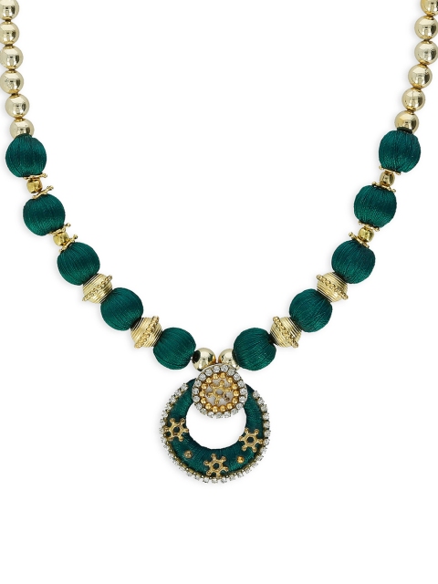 

AKSHARA Gold-Toned & Green Synthetic Choker Necklace