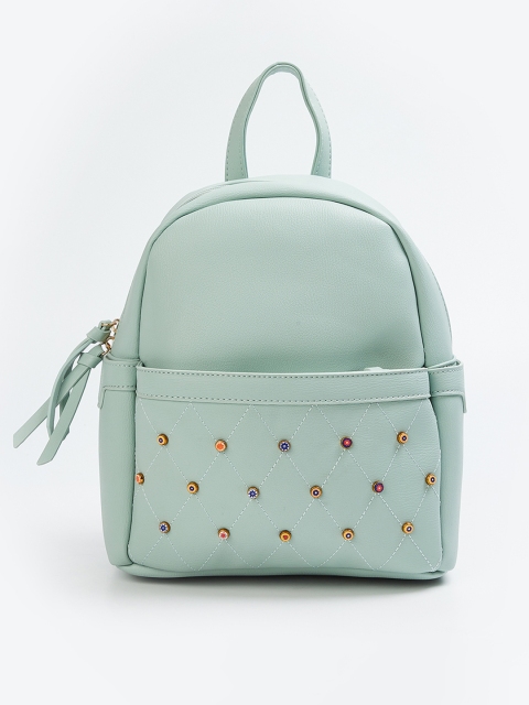

CODE by Lifestyle Women Mint Green Embellished Backpack