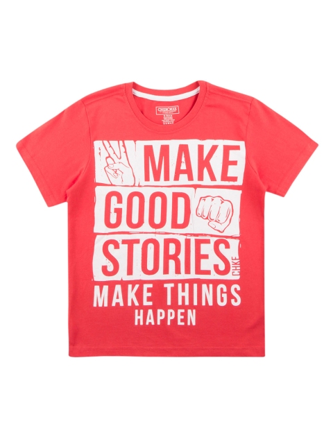 

Cherokee Boys Red & White Printed Round Neck T-shirt