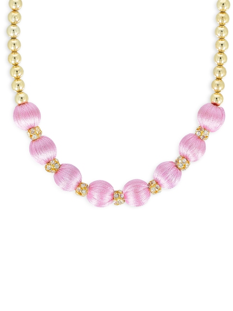 

AKSHARA Women Pink HandcraftedNecklace, Rose
