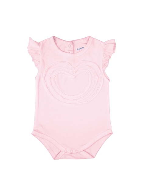 

Softsens Infant Girls Pink Organic Cotton Solid Bodysuit