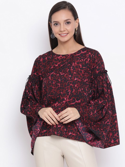

ALL WAYS YOU Women Maroon Printed Top