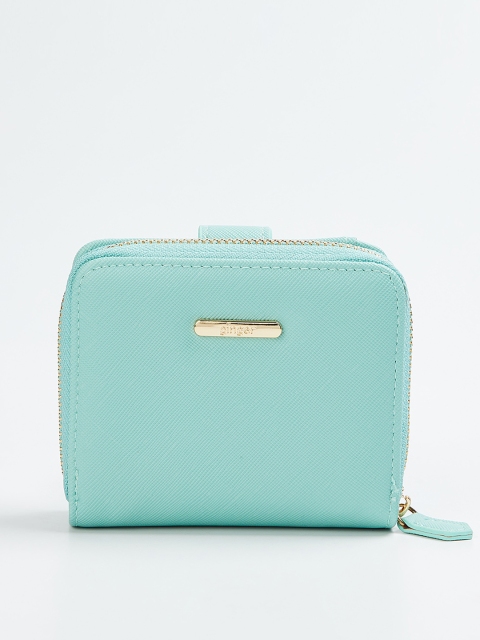 

Ginger by Lifestyle Women Sea Green Solid Zip Around Wallet