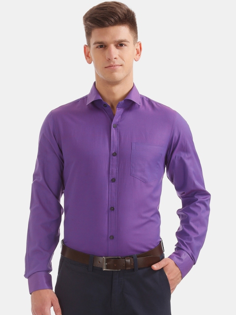 

Excalibur Men Purple Regular Fit Solid Formal Shirt