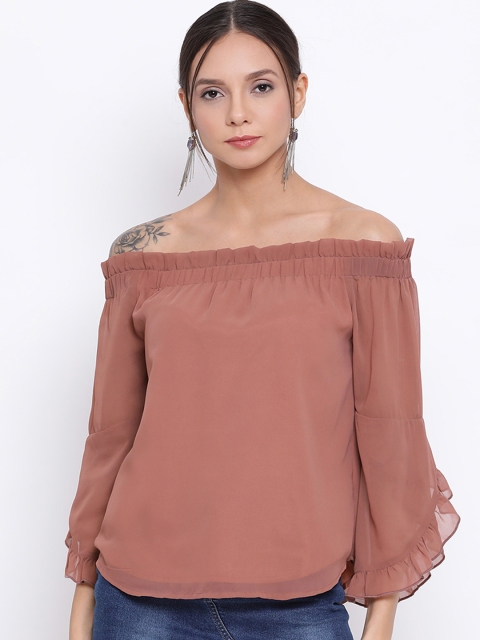 

ALL WAYS YOU Women Mauve Solid Bardot Top