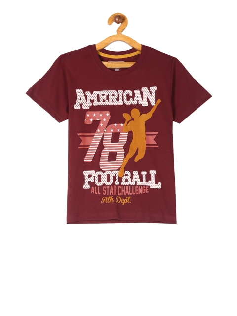 

Cherokee Boys Maroon & White Printed Round Neck T-shirt