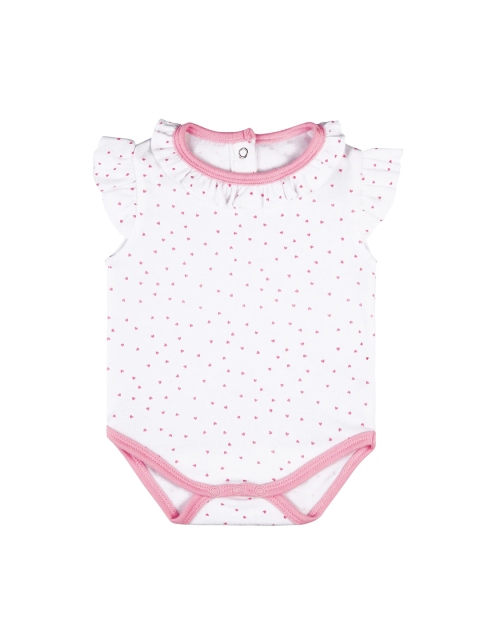

Softsens Infant Girls White & Pink Organic Cotton Printed Sustainable Bodysuit